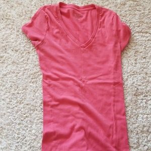Short sleeve maternity tee pink coral color